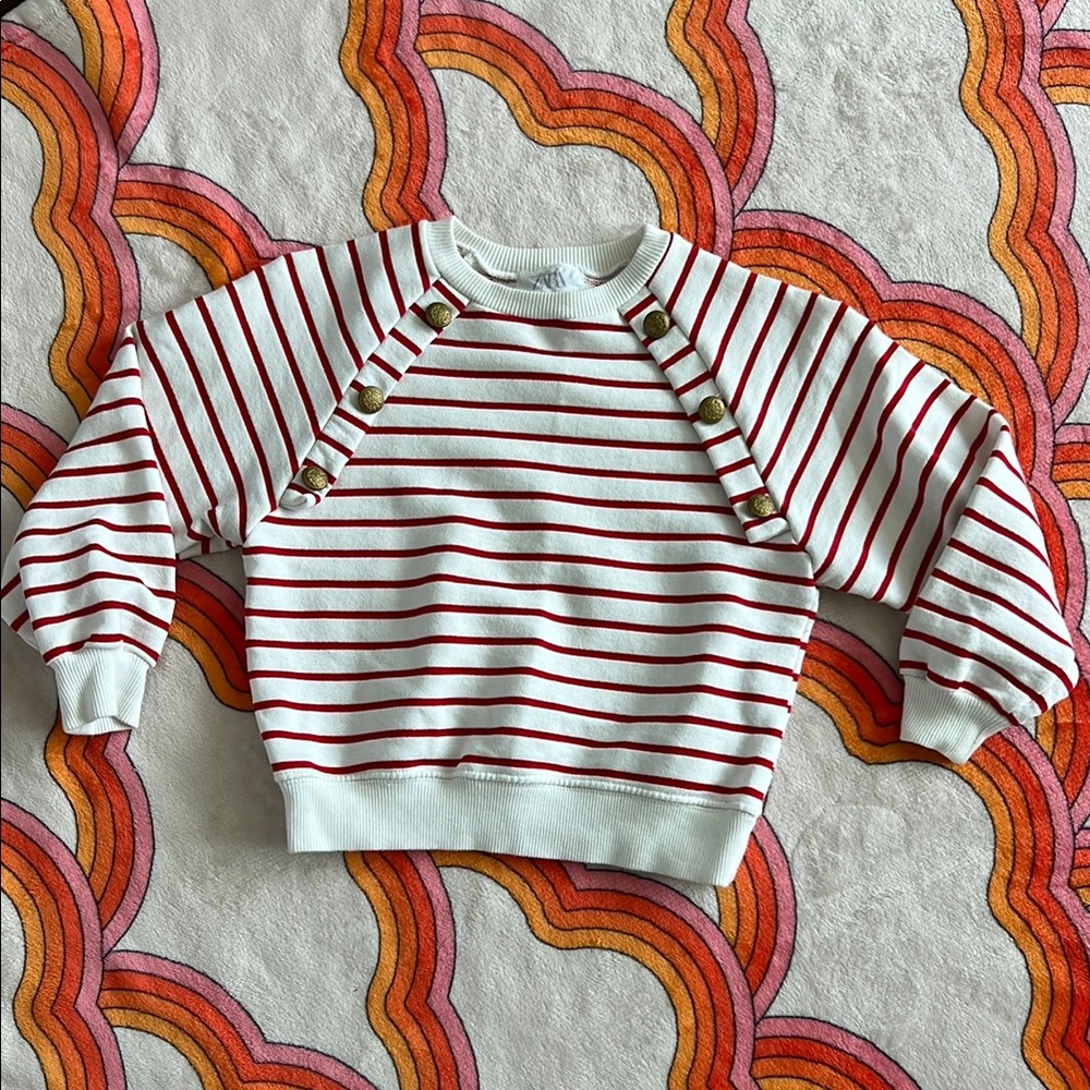 Striped Kids Zara Sailor Detail Sweatshirt